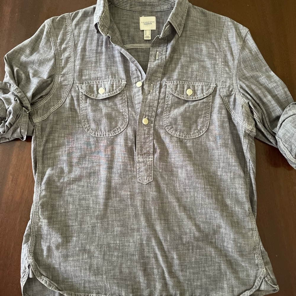 Vintage Men’s Chambray Land’s End Popover
